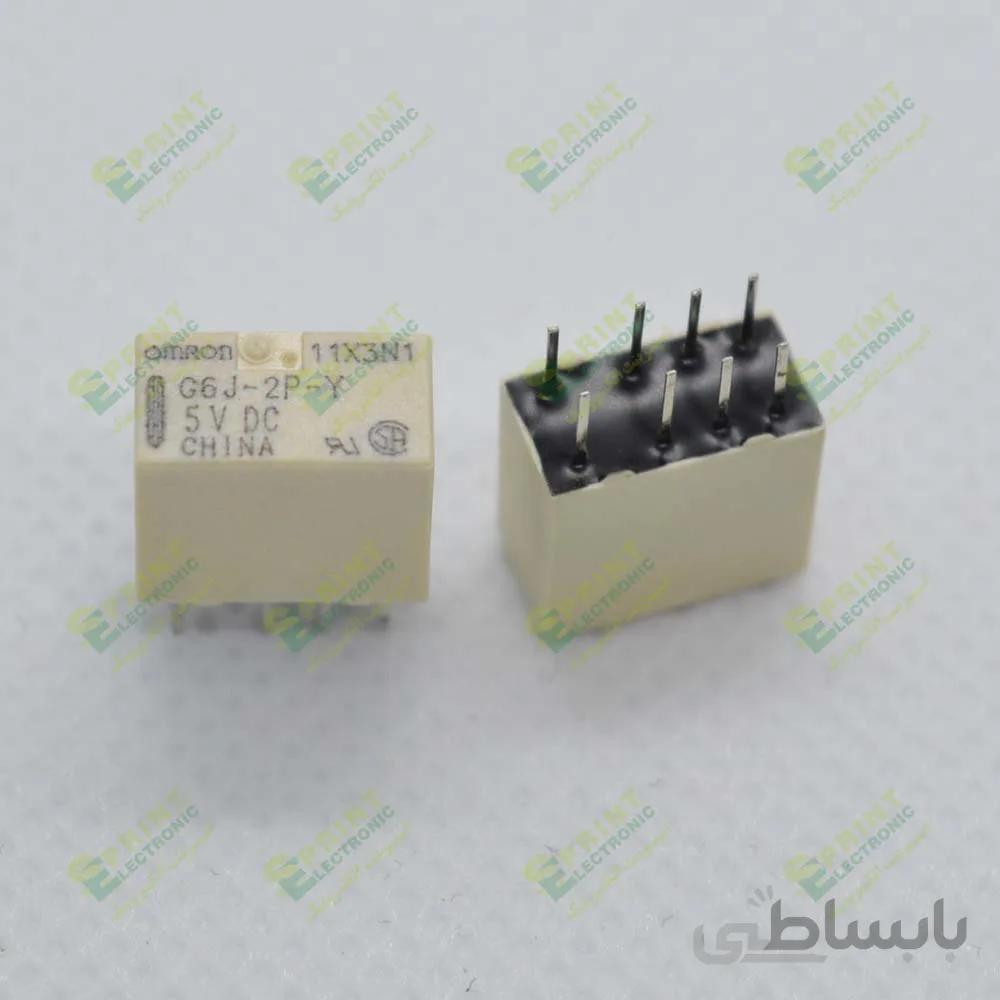 رله 5 ولت مینیاتوری 8 پایه 30 میلی آمپر Omron G6J-2P-Y-5VDC