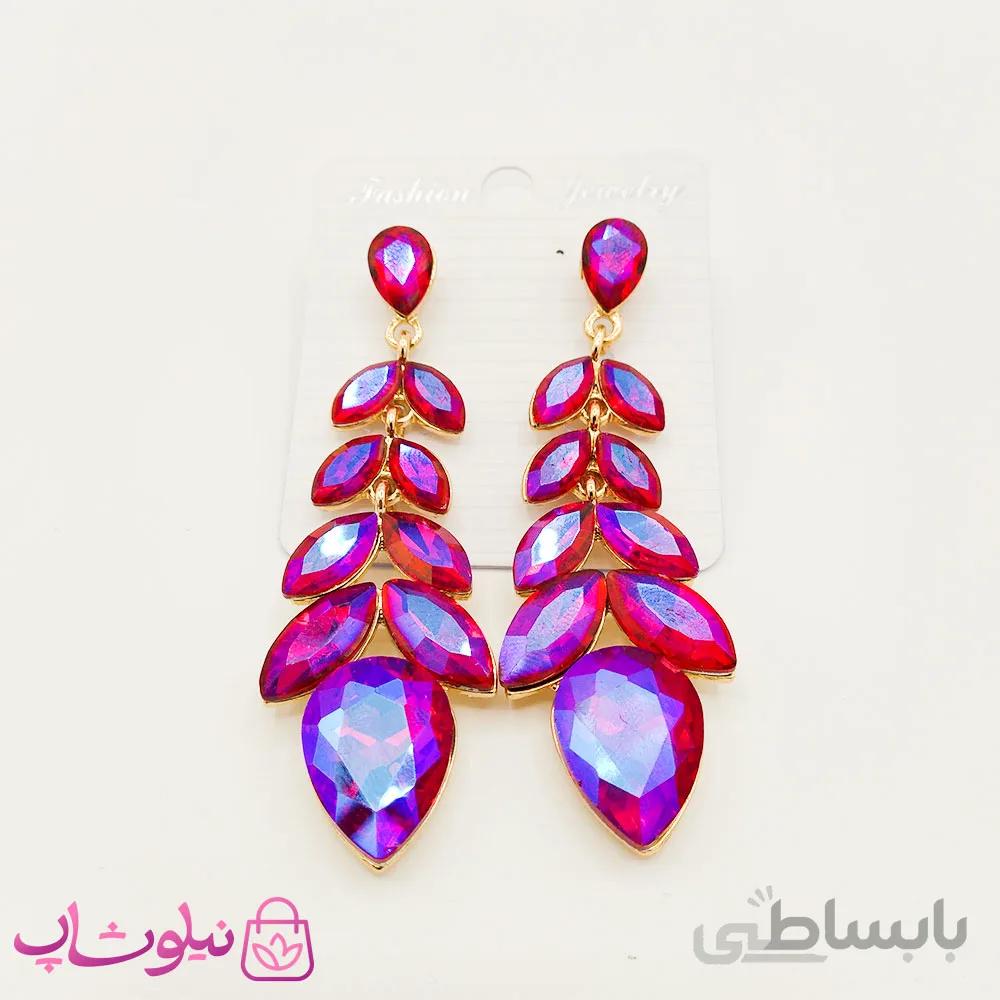 گوشواره زنانه زارا بنفش هفت رنگ