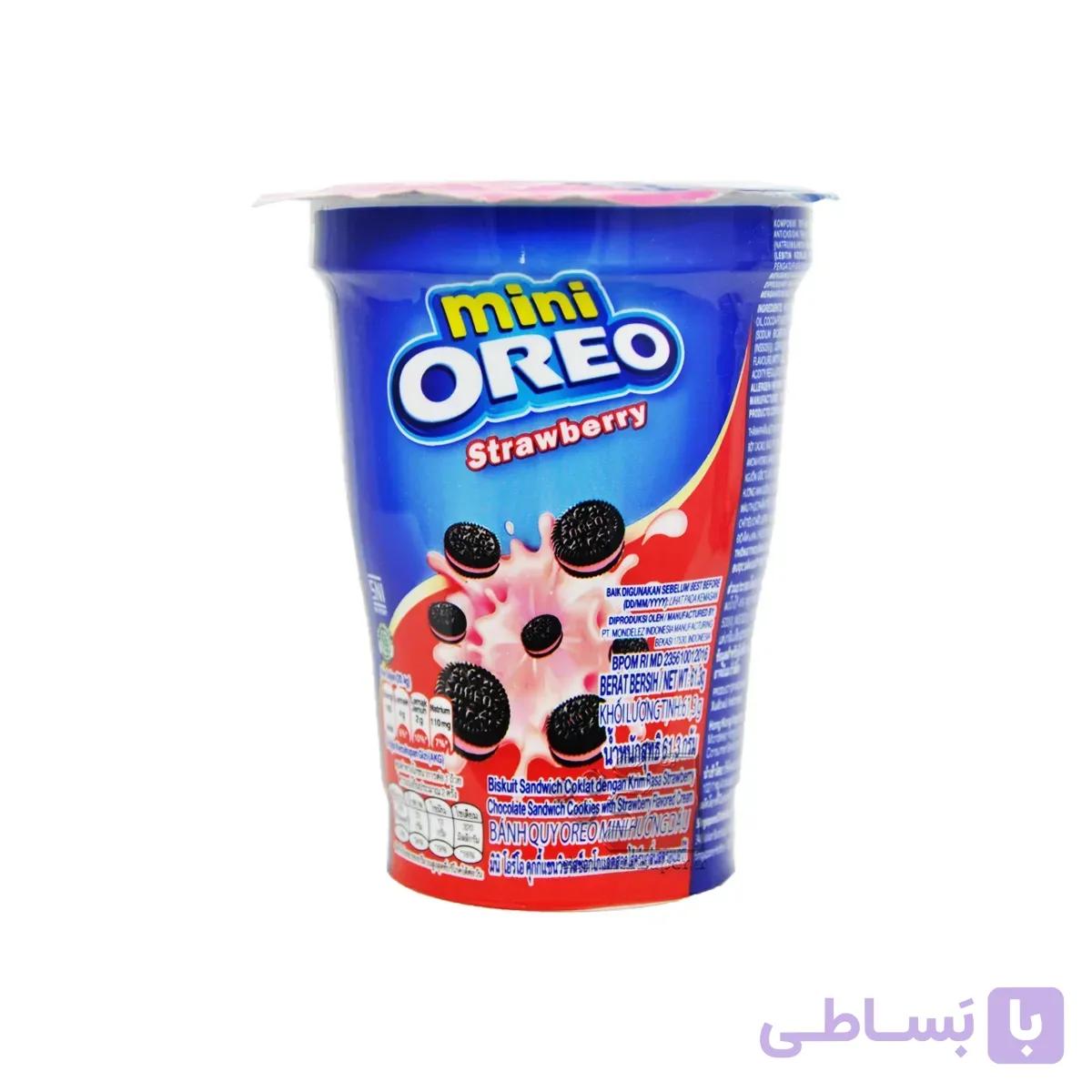 مینی بیسکوییت کرم توت فرنگی اوریو – oreo
