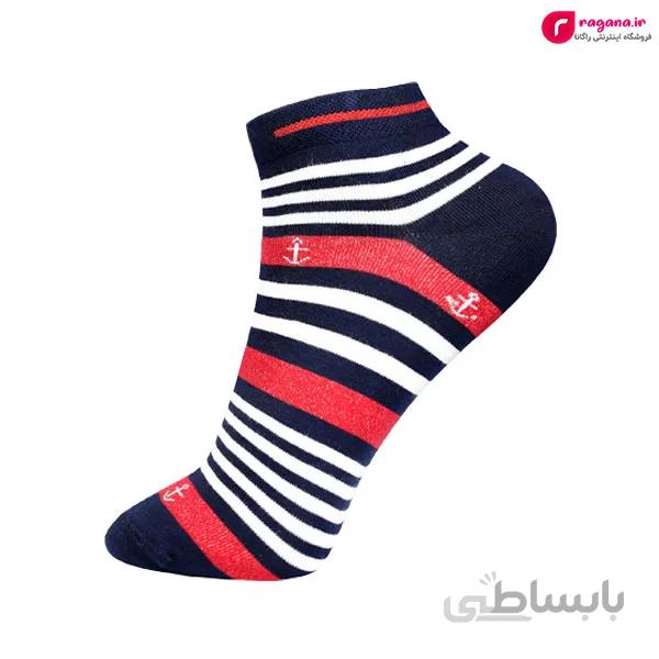 جوراب مردانه مچی طرح لنگر کد R215340