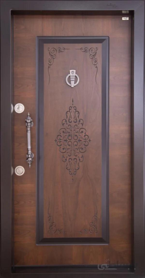 درب ضدسرقت سری برجسته کد 4146 گردوئی تیره / سایز 118