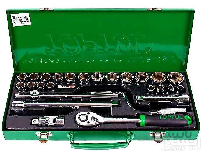جعبه 26 عددی آچار بکس تاپ تول مدل GCAD2607 ا Toptul GCAD2607 Socket Set 26pcs
