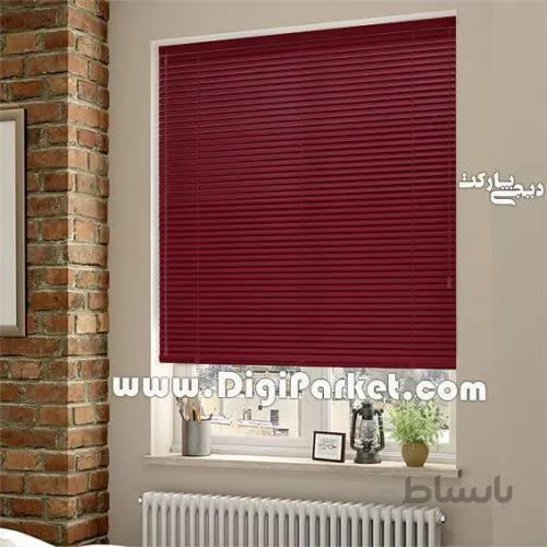پرده کرکره فلزی زرشکی ۲۵ میلیمتری تک سایر 122 در 190