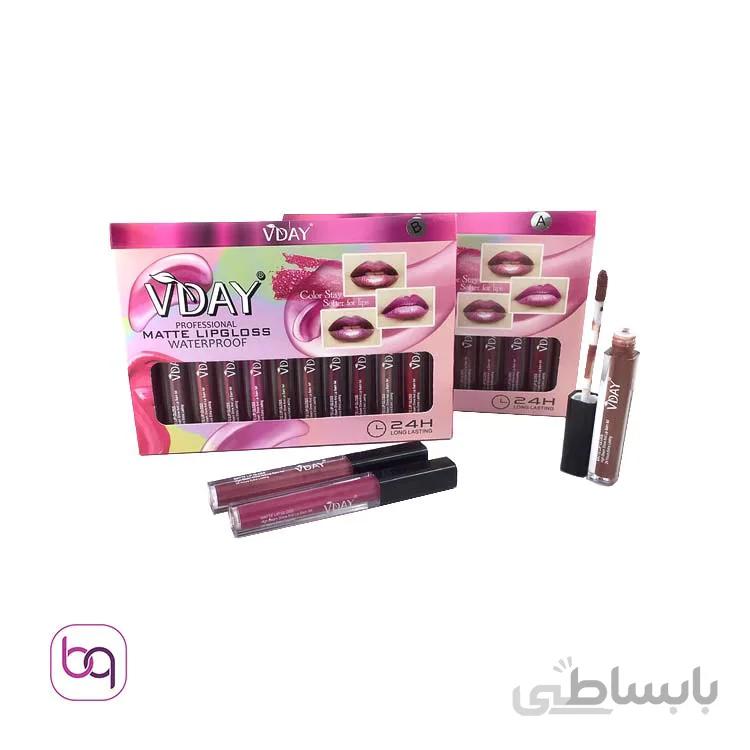 رژ لب مایع مات 24 ساعته وی دی VDAY پک 12 عددی
