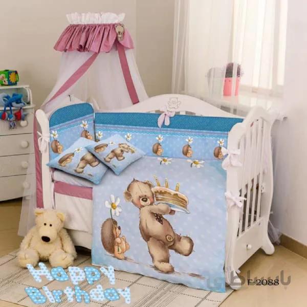 روتختی سه بعدی ساتن ابریشم ترک طرح عروسکی - کد F 2088