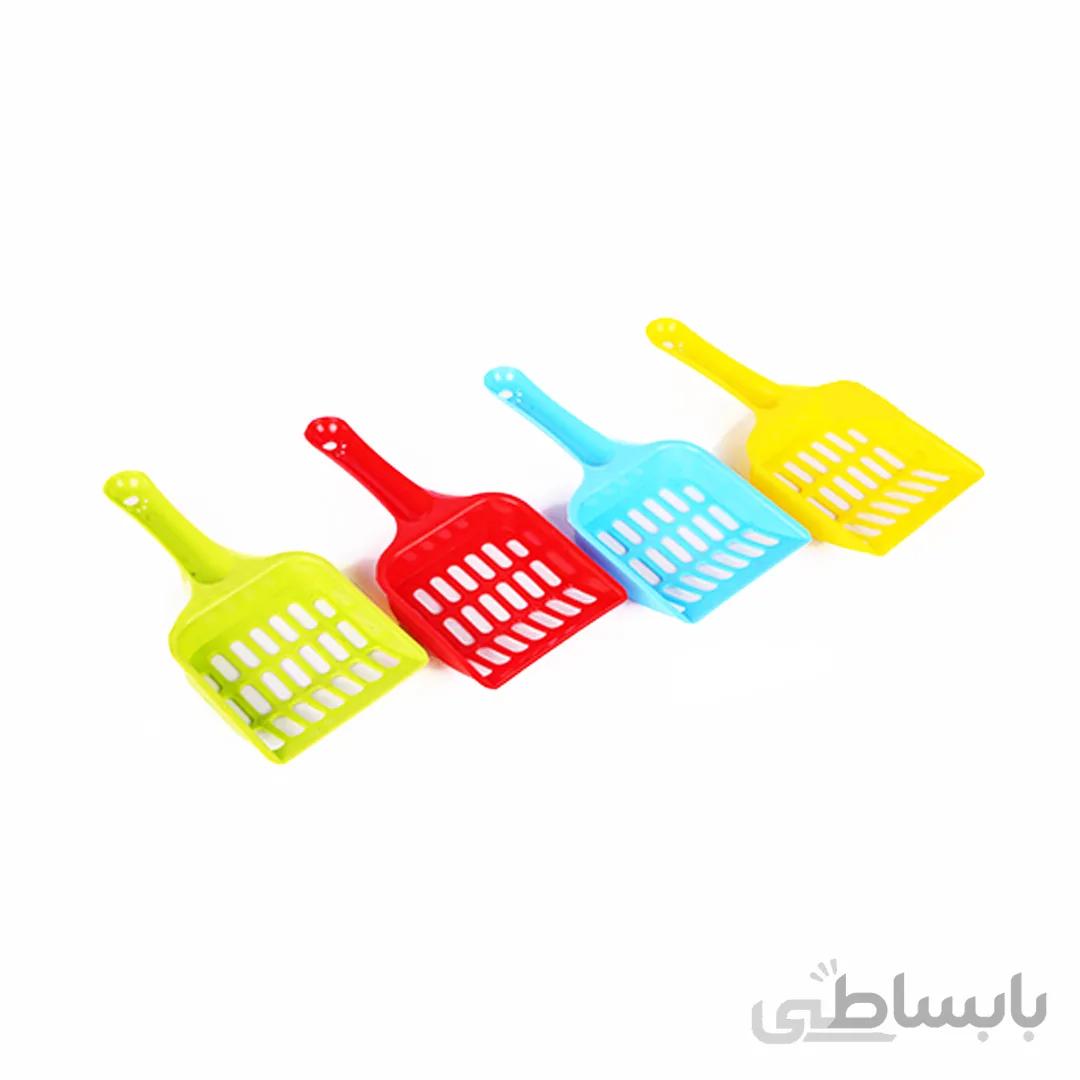 بیلچه، مخصوص نظافت خاک گربه، کوچک، رنگ بندی