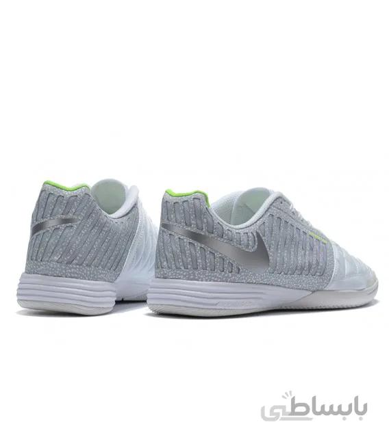 کفش فوتسال نایک لونار گتو های کپی Nike Lunargato II White Metallic Silver Electric Green