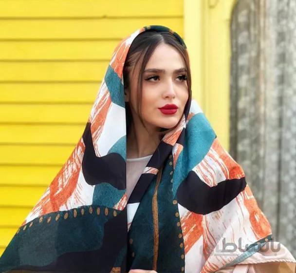 روسری حریر قواره 120 طرحدار کله غازی 107001 ا 107001