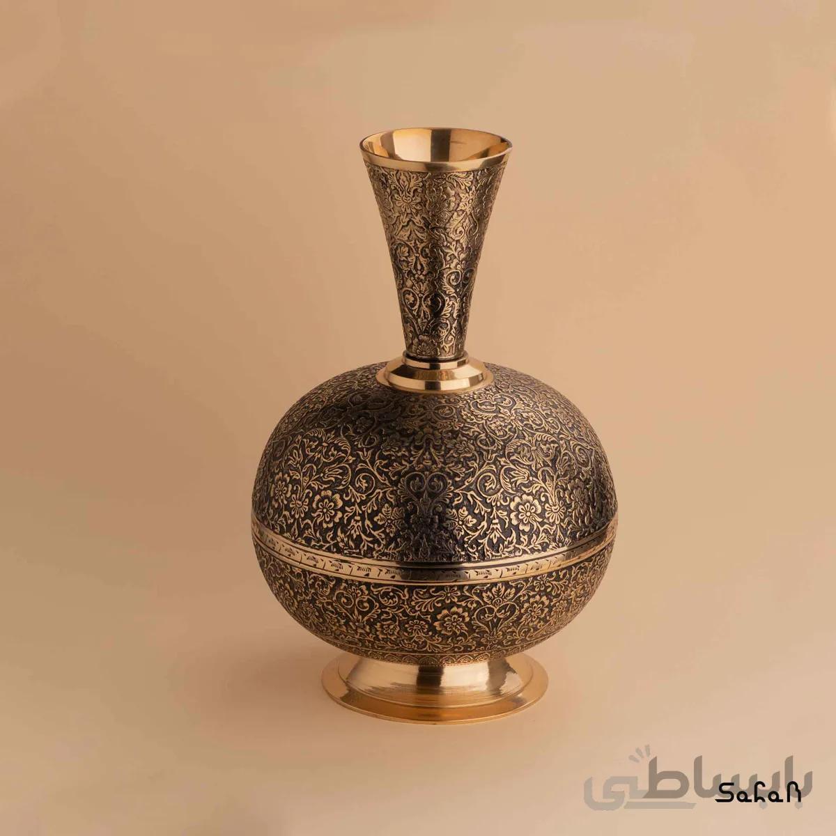 گلدان برنجی طلایی مدل ملون