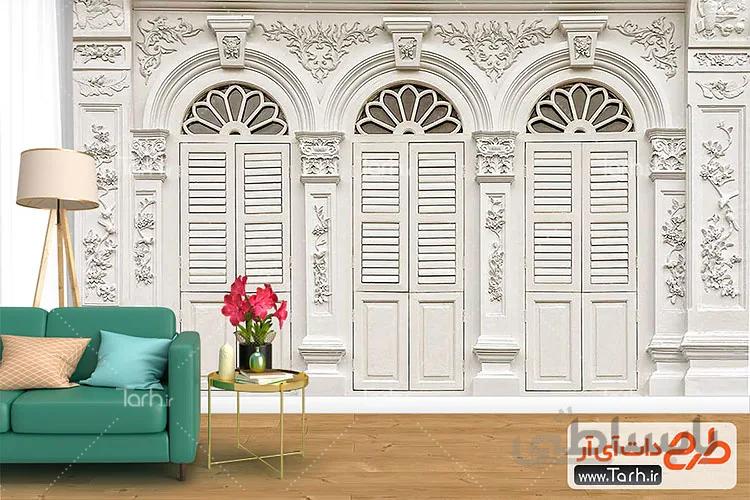 کاغذ دیواری طرح در چوبی