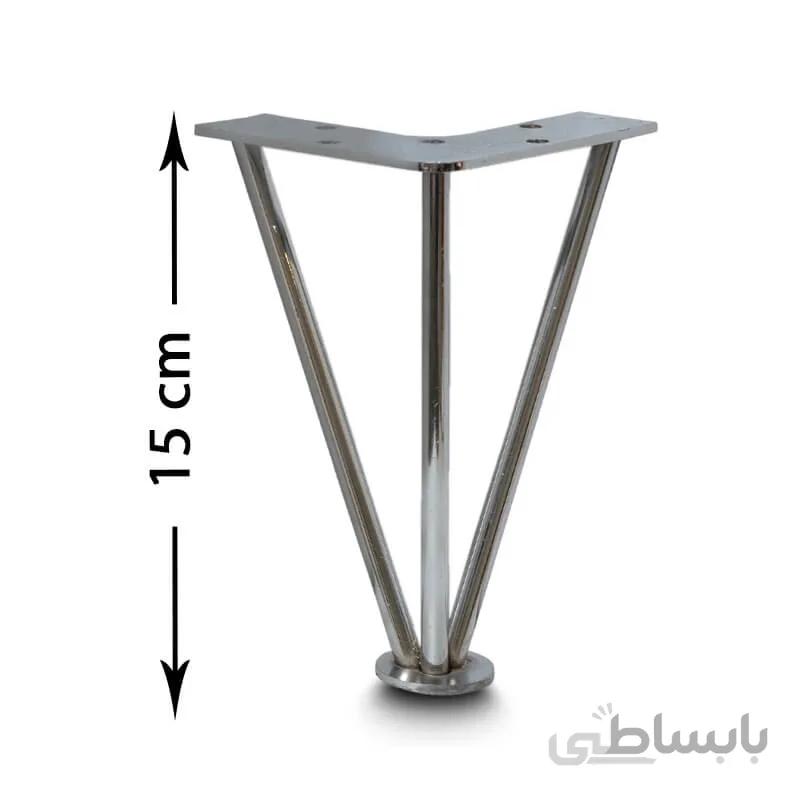پایه مبل مفتول کروم ۱۵ سانت