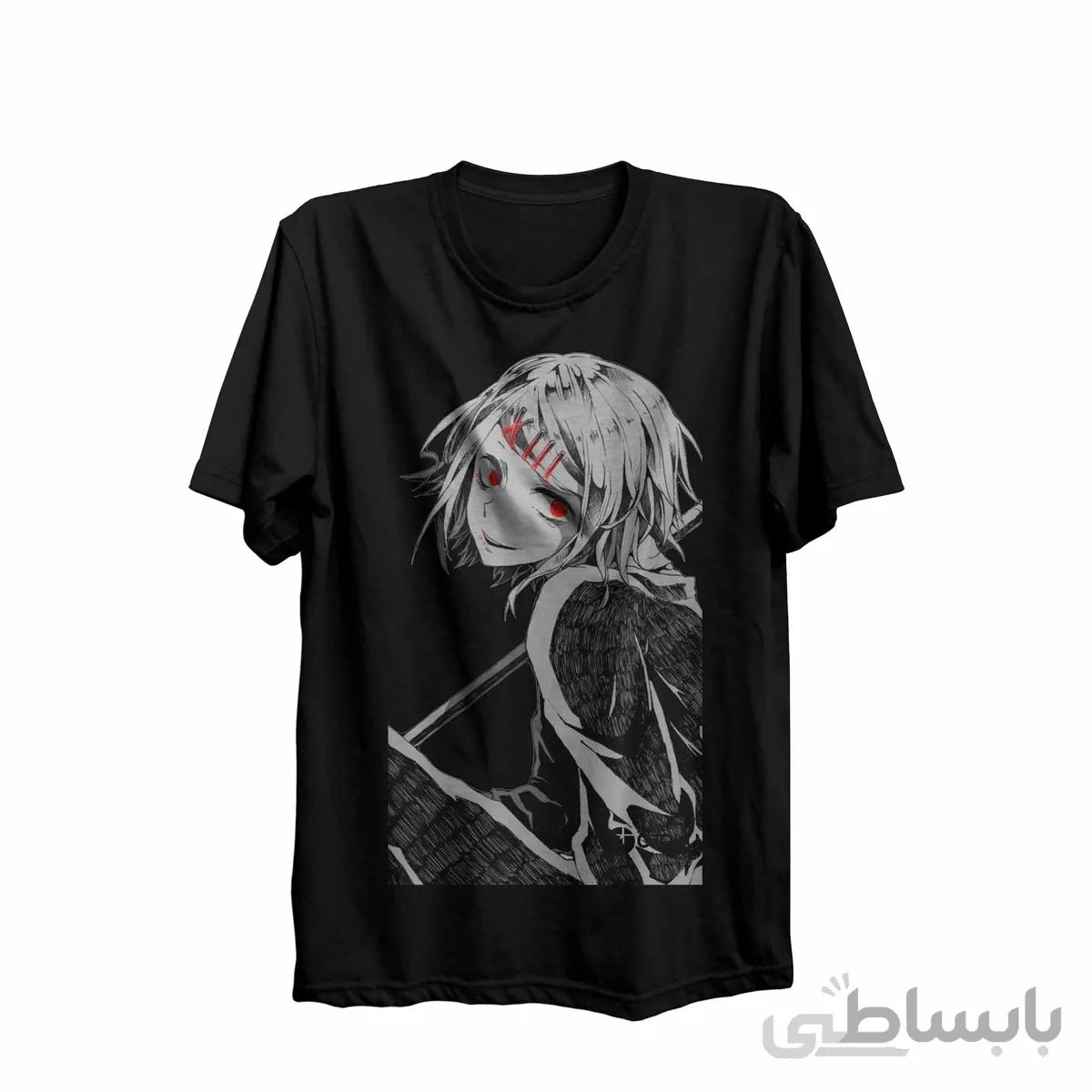 تیشرت یقه گرد مشکی طرح انیمه توکیو غول Tokyo Ghoul کدKCT10435 کد 285537