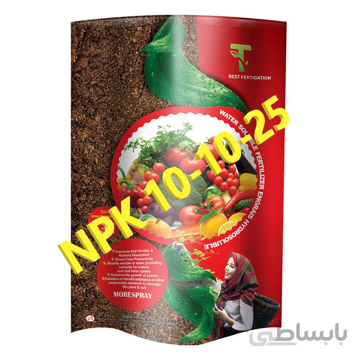 کود NPK 10-10-25 تتاکو برند MORESPRAY وزن 1 کیلوگرم