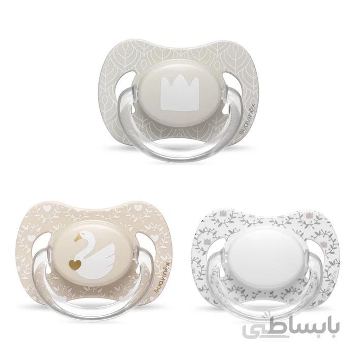 پستانک 6-0 ماه طرح تاج و قو سواوینکس (سر کج)