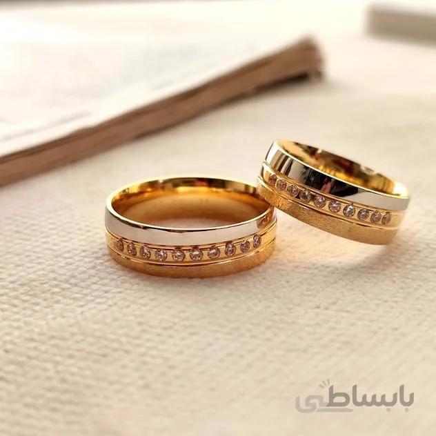 حلقه ست سنگدار 7میل (طلایی)