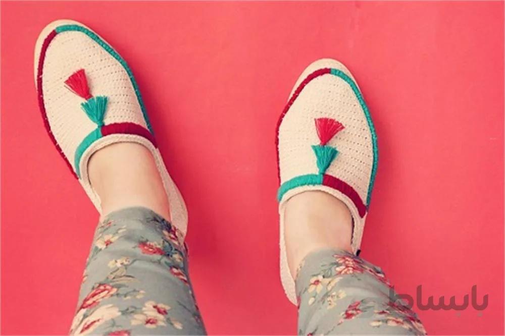 گیوه دست دوز گلدوزی شده کد 14 ا Handmade embroidery sneaker code 14