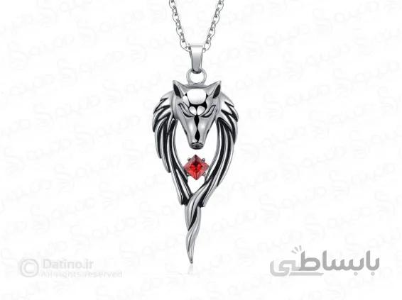 گردنبند مردانه گرگ نگین دار وایکینگ 13802