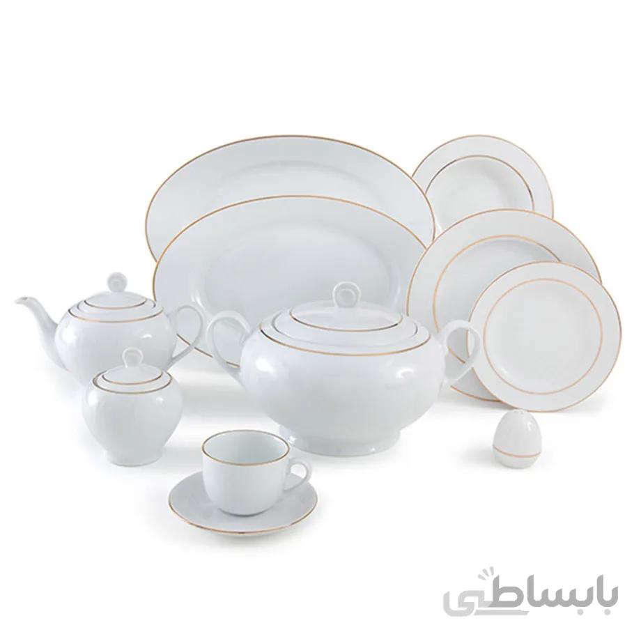 سرویس چینی 102 پارچه چینی زرین سری ایتالیا اف مدل زرین