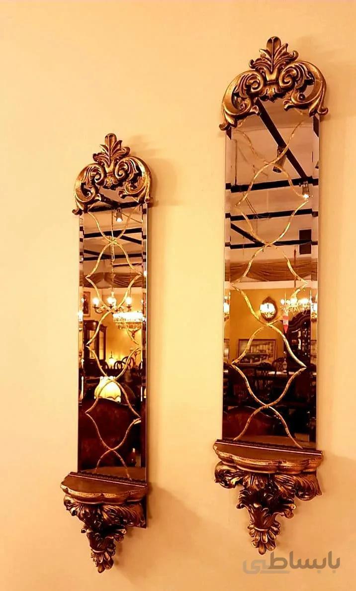 آینه ارکیده لوزی شامپاینی کنسول دار