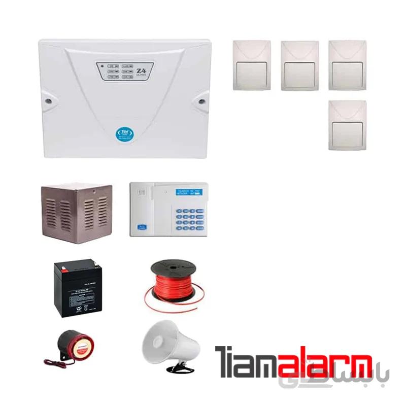 پکیج دزدگیر اماکن باسیم مدل کلاسیک سیم کارتی و تلفنی CGF4