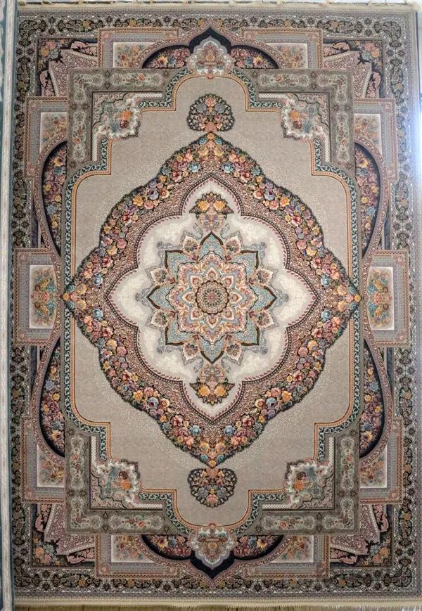 فرش طرح باغ معلق ترمه ای