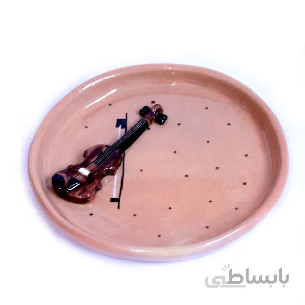 بشقاب سرامیکی دستساز طرح ویالون