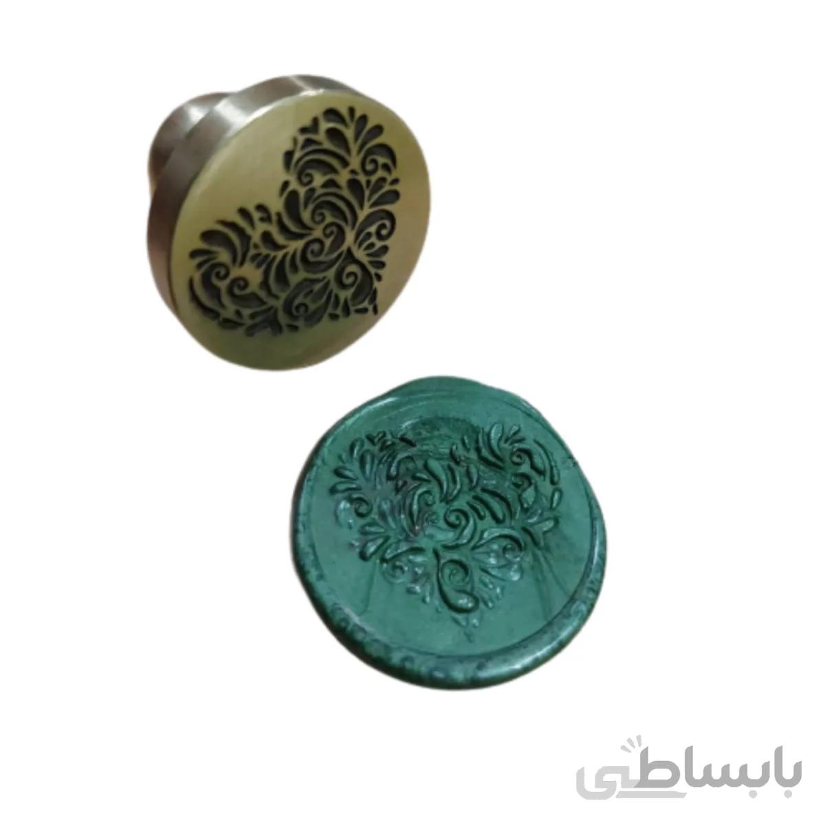مهر برنجی قلب پر نقش