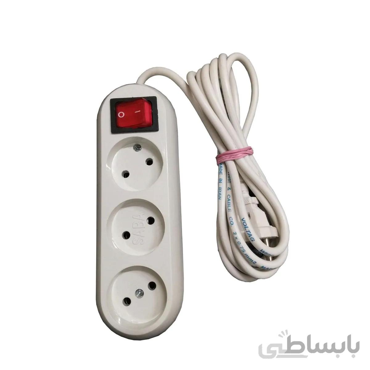 سه راهی برق صبا مدل 3 Socket ا سه راهی برق صبا مدل 3 Socket