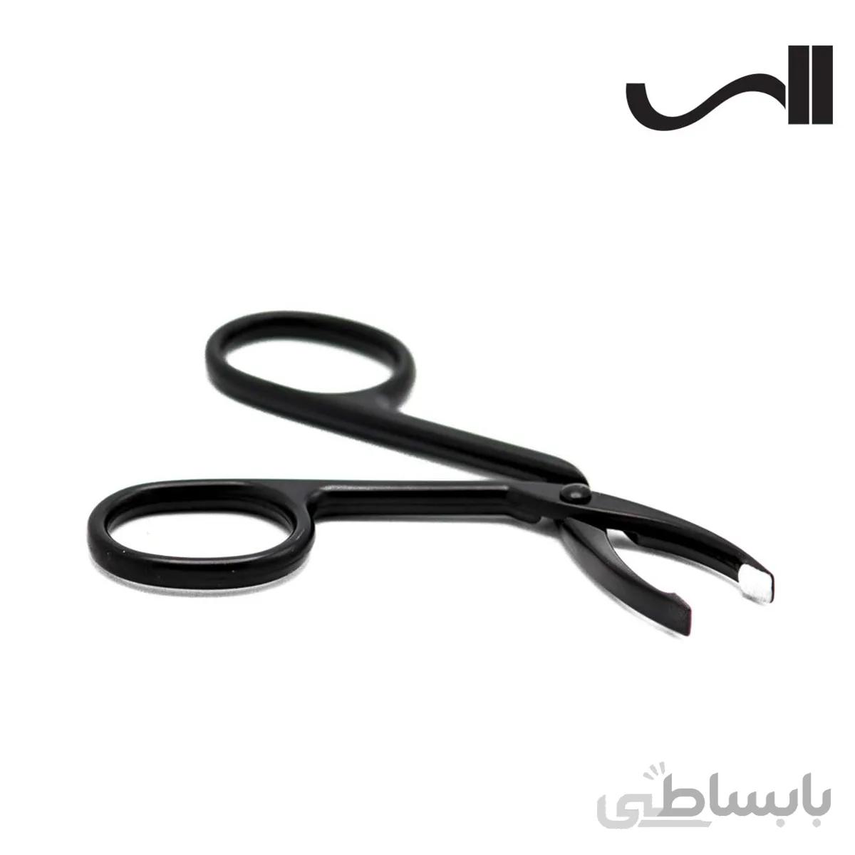 موچین قیچی سر کج تیتانیوم مشکی شی رز Sh Rose