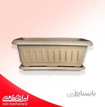 گلدان پلاستیکی مستطیلی طرح دار کلاسیک سایز متوسط مدل 603