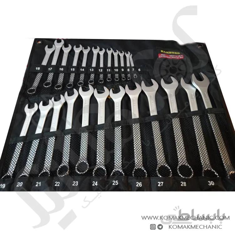 آچار یکسر تخت یکسر رینگی 25 عددی هامبورگ مدل H9125