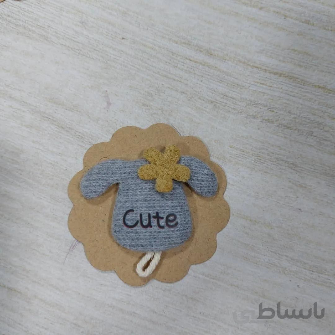 تگ و آویز پارچه ای طوسی