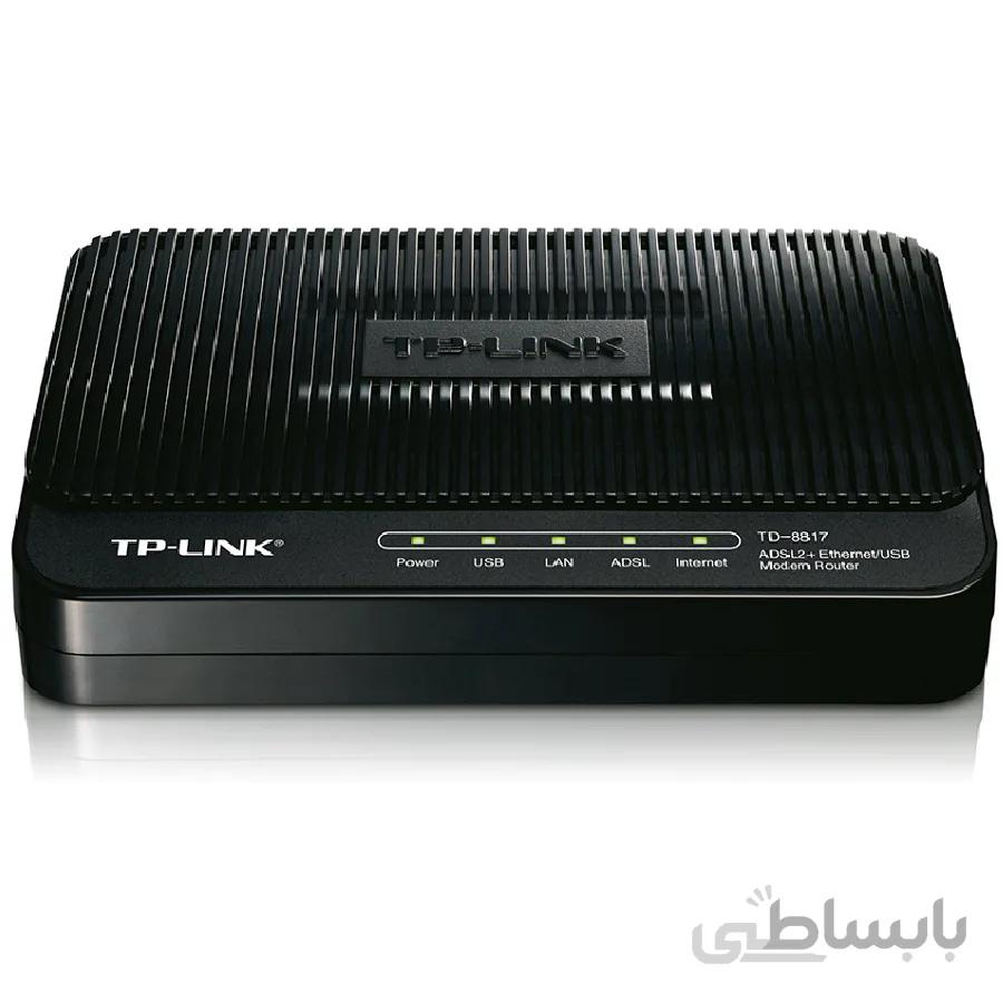 مودم-روتر +ADSL2 تی پی-لینک مدل TD-8817 ا TP-LINK TD-8817 ADSL2+ Ethernet/USB Modem Router