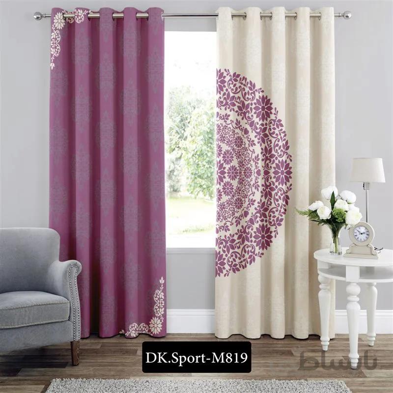 پرده پانچی (هازان و مخمل) کد DK.S.M819 طرح اسپرت نقوش گل