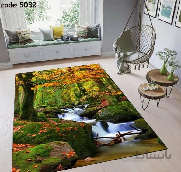 فرشینه طرح جنگل سبز 5032