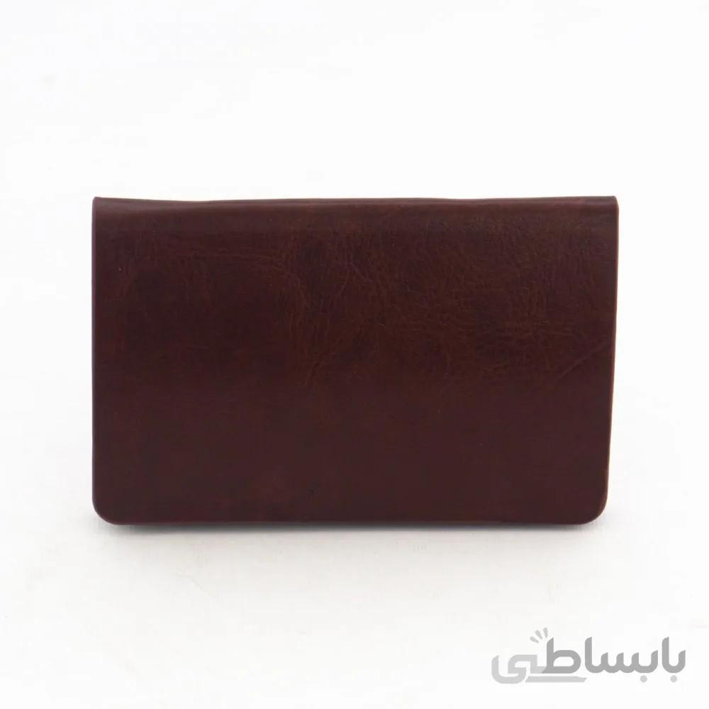 جا کارتی چرم طبیعی مدل ملودی قهوه‌ای