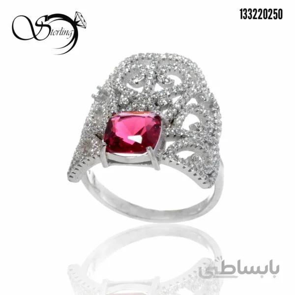 انگشتر یاقوت سرخ نقره زنانه کد:۲۶۱۹