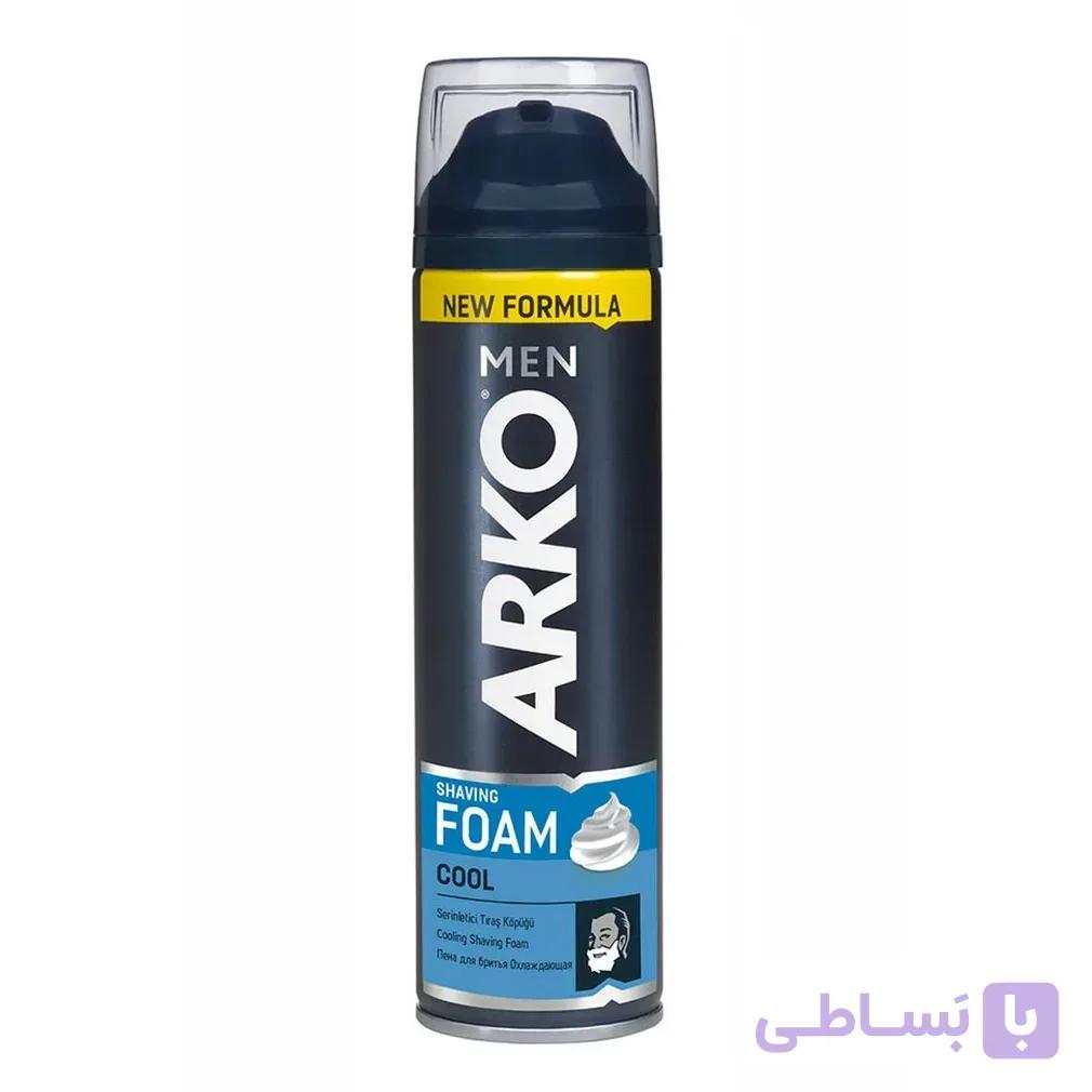 فوم اصلاح آرکو مدل Cool حجم 200 میلی لیتر ا ARKO MEN Cool Shaving Foam 200ml کد 330139