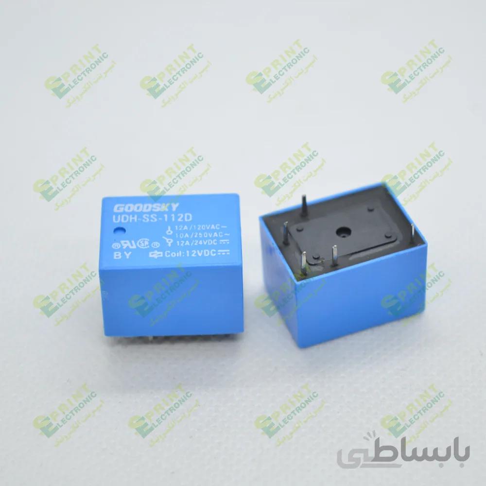 رله 12 ولت پایه LZ خوابیده 5 پایه 10 آمپر GOODSKY UDH-SS-112D