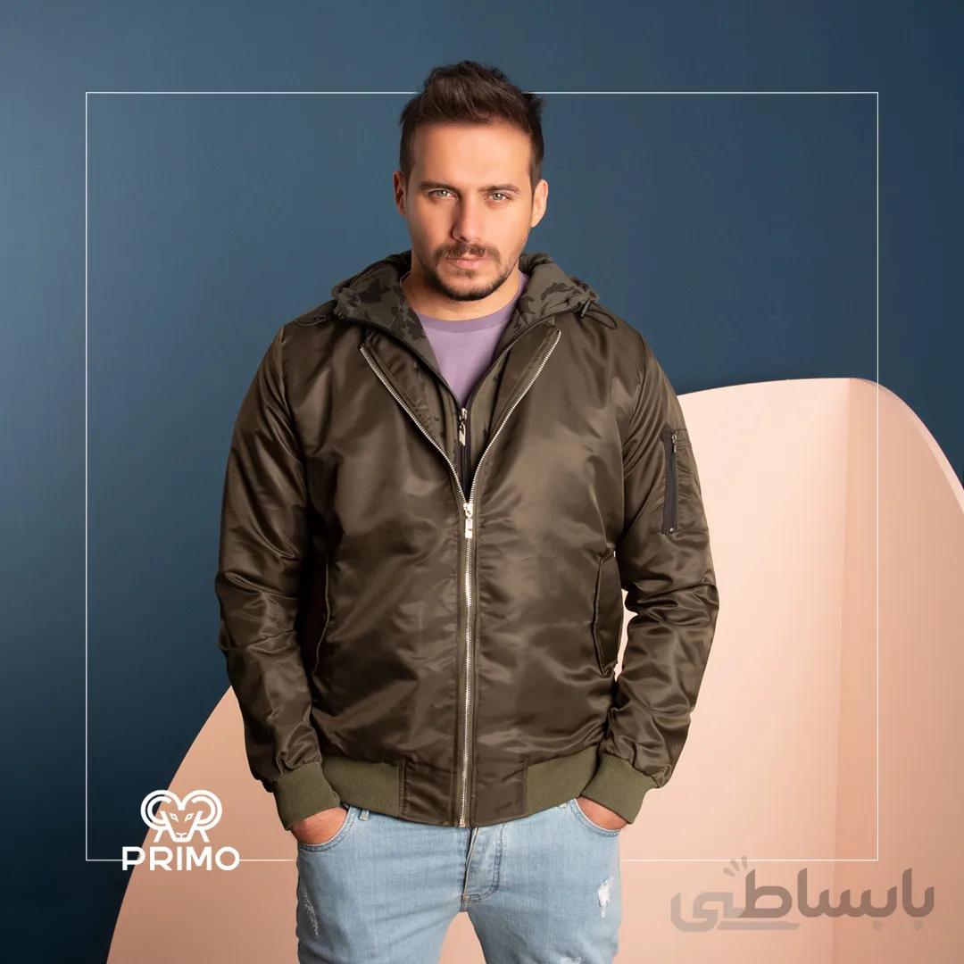 کاپشن شمعی کلاه دار 802104