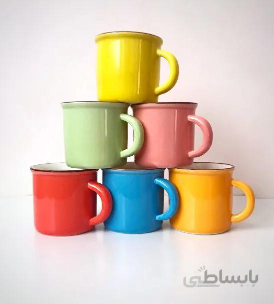 فنجان رنگی قهوه ۶ عددی