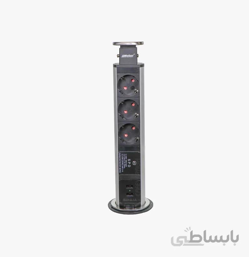 پریز توکار استوانه ای ملونی مدل 10006
