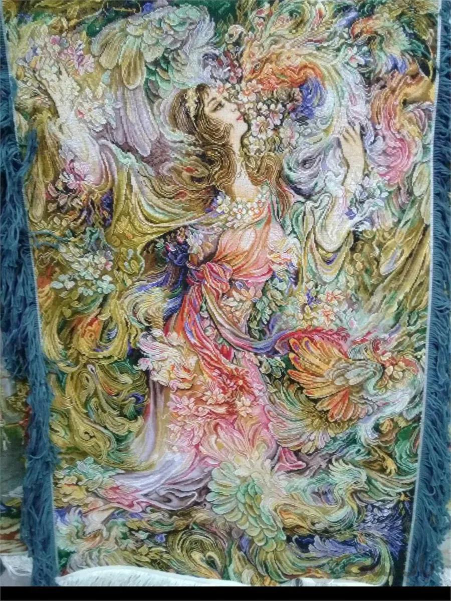 تابلو فرش نفیس ایرانی- دست بافت-مینیاتور- بوی بهار ا Iranian Pictorial Carpet- Handmade- Persian Miniature- Smell of Spring