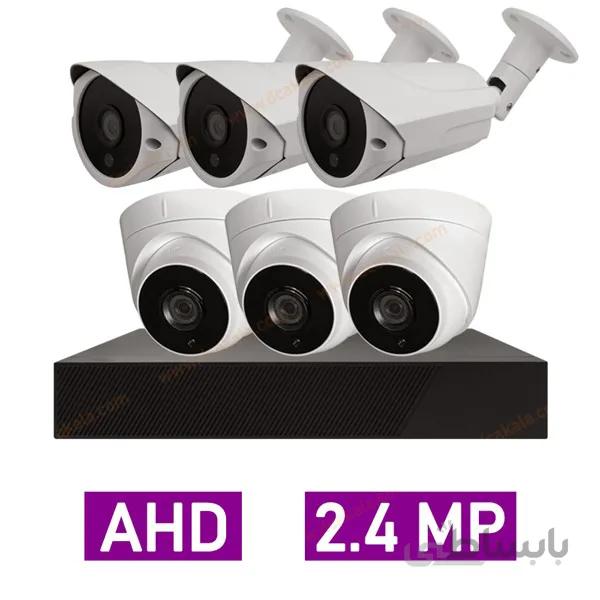 پکیج کامل 6 دوربین مداربسته 2 مگاپیکسل AHD