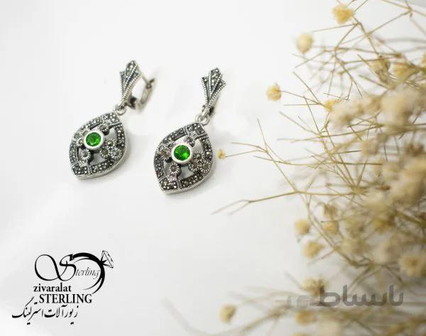 گوشواره نقره سیاه قلم
