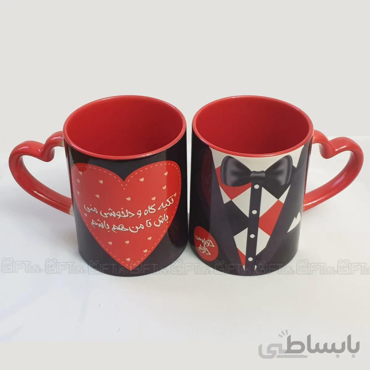 ماگ هدیه مرد من دسته گرد مشکی