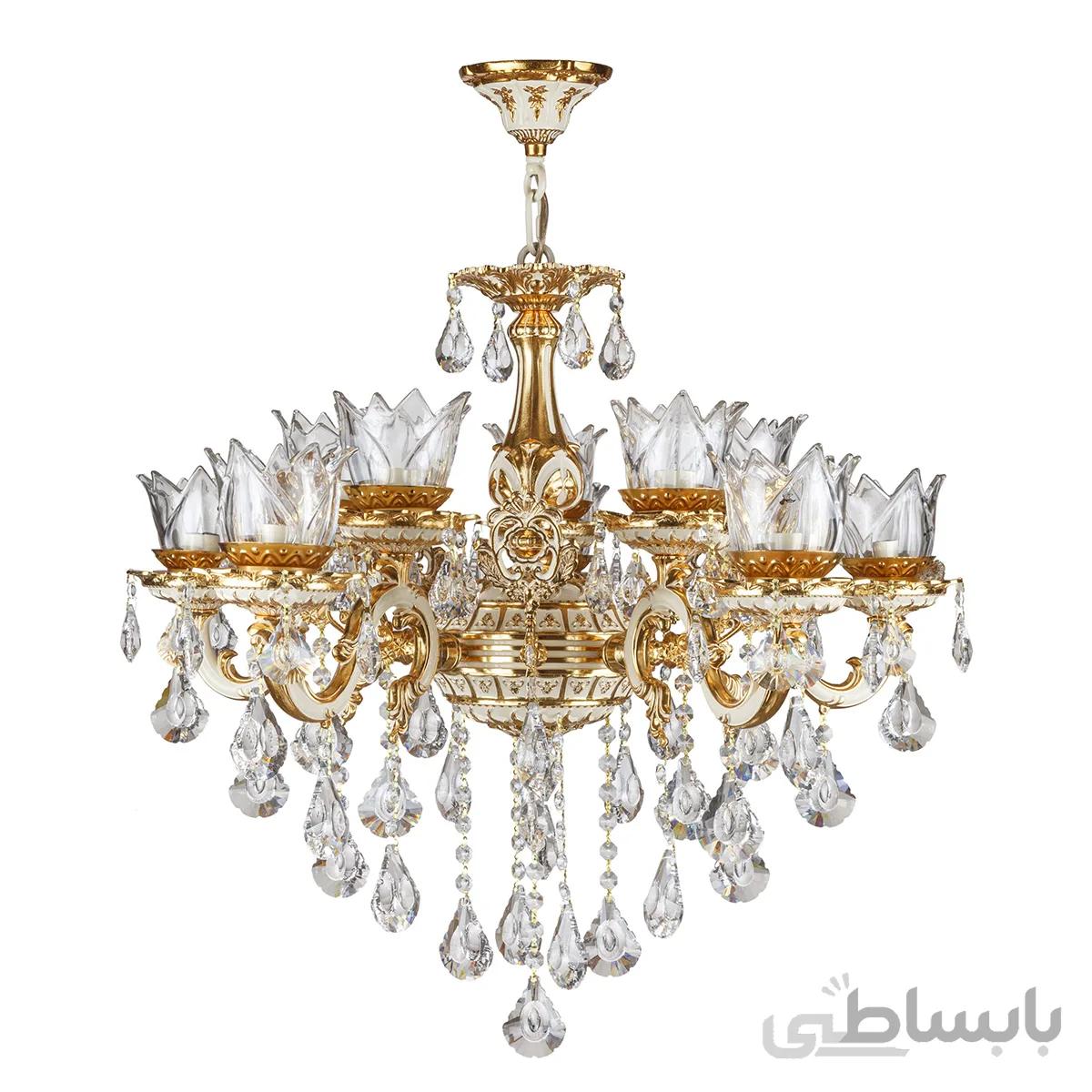 لوستر 10 شعله چشمه نور کد S3559/5+5-GWT