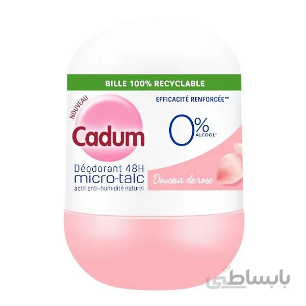مام رول ضد تعریق ارگانیک میکرو تالک کادوم CADUM گل رز حجم 50 میل | بدون الکل، نمک آلمنیوم، عطر، پارابن