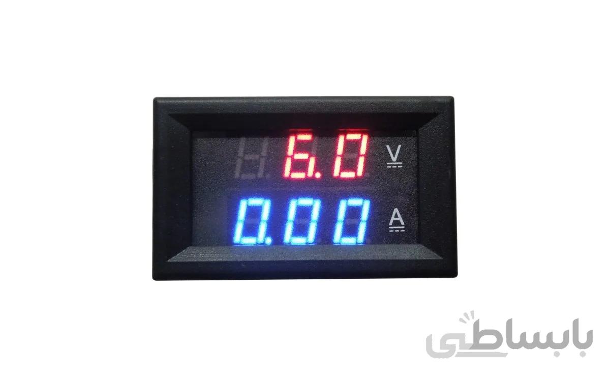 ولتمتر و آمپرمتر روپنلی دو رنگ قرمز و آبی