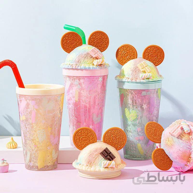 ماگ اسموتی فانتزی دو جداره طرح بیسکوئیت